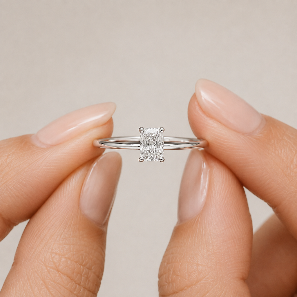 Lab-Grown Diamond Ring Radiant-Cut Diamond 0.75 Ct. (VS-EF)