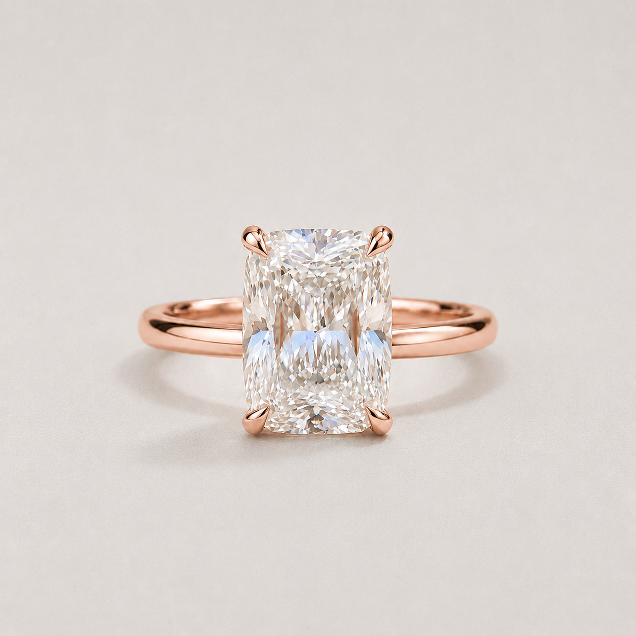 3 Ct. Lab-Grown Diamond Ring Radiant-Cut Diamond (VS-EF)