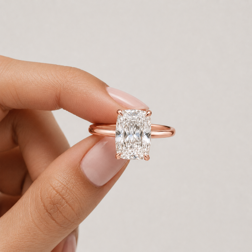 3 Ct. Lab-Grown Diamond Ring Radiant-Cut Diamond (VS-EF)