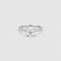 1 Ct. Lab Grown Diamond Cushion Ring Claw Prongs (VS-EF)