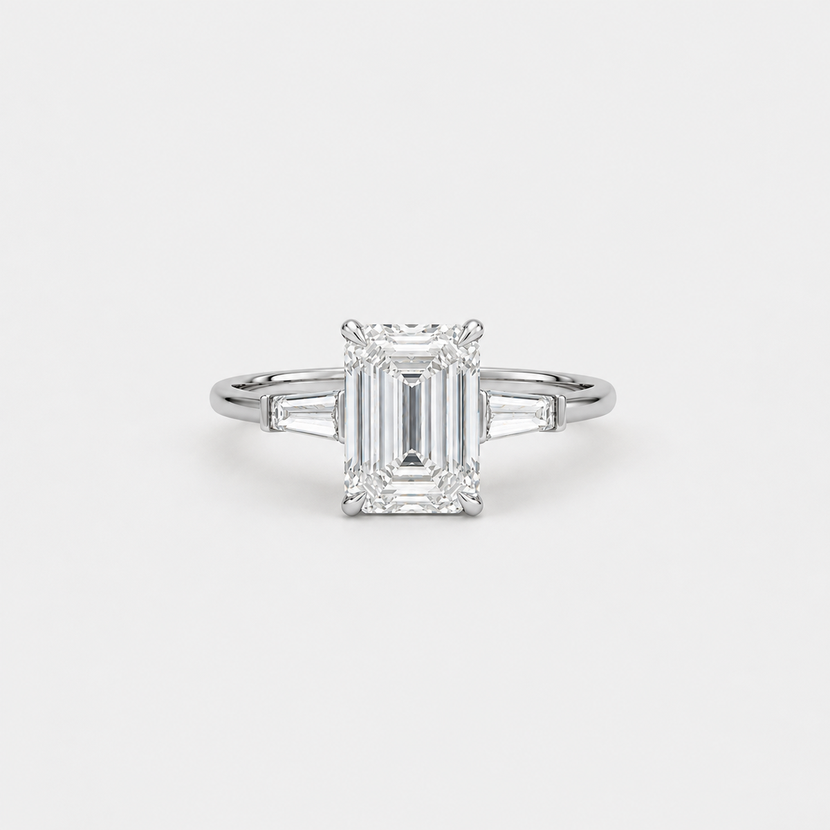6.50 Ct. Lab-Grown Diamond Three Stone Emerald-Cut Ring (VS-EF)