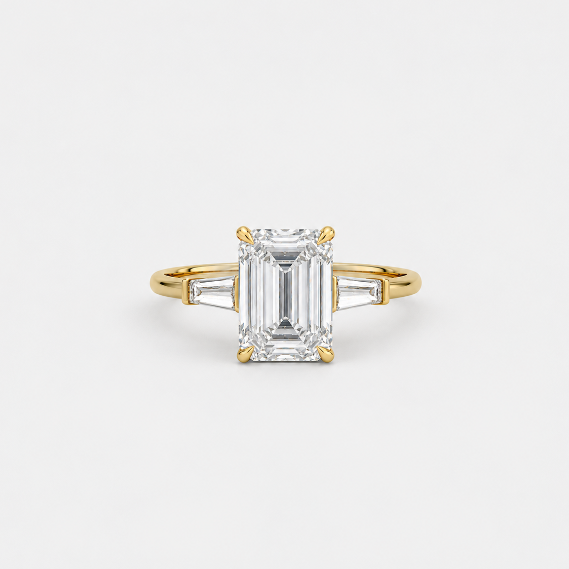 6.50 Ct. Lab-Grown Diamond Three Stone Emerald-Cut Ring (VS-EF)