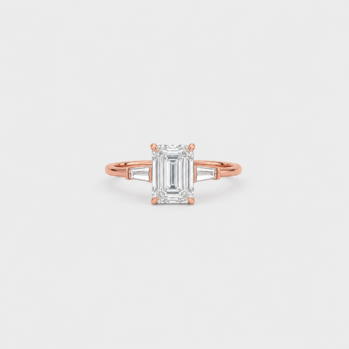 6.50 Ct. Lab-Grown Diamond Three Stone Emerald-Cut Ring (VS-EF)