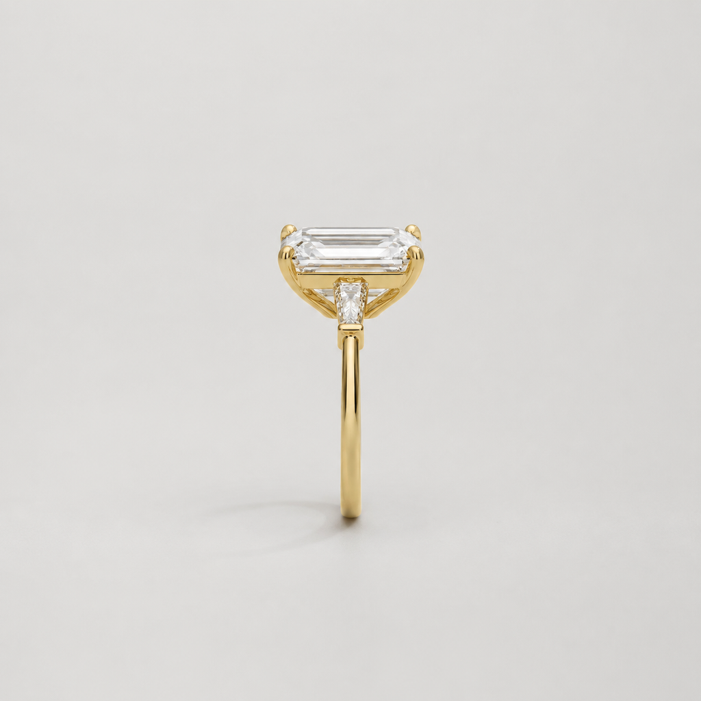 6.50 Ct. Lab-Grown Diamond Three Stone Emerald-Cut Ring (VS-EF)
