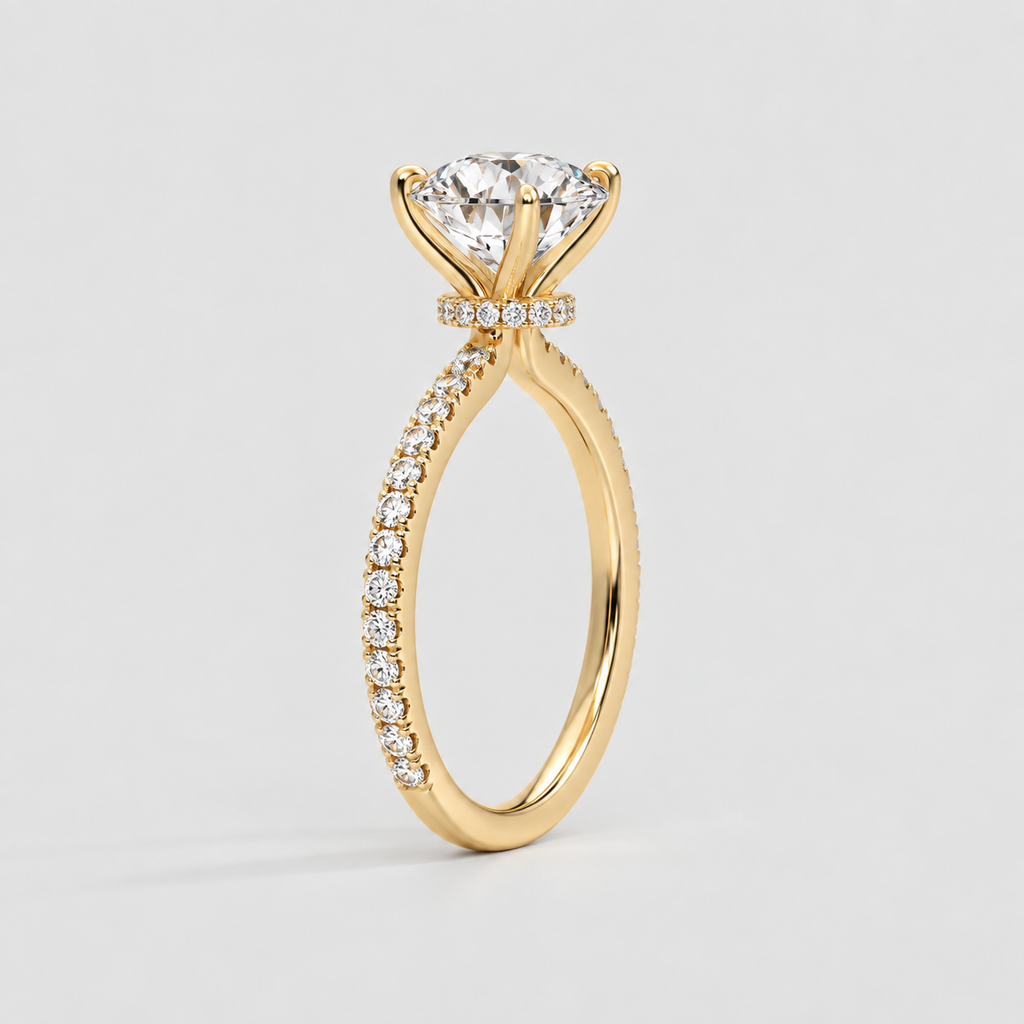 2.50 Ct. Lab-Grown Diamond Ring Oval-Cut Hidden Halo (VS-EF)