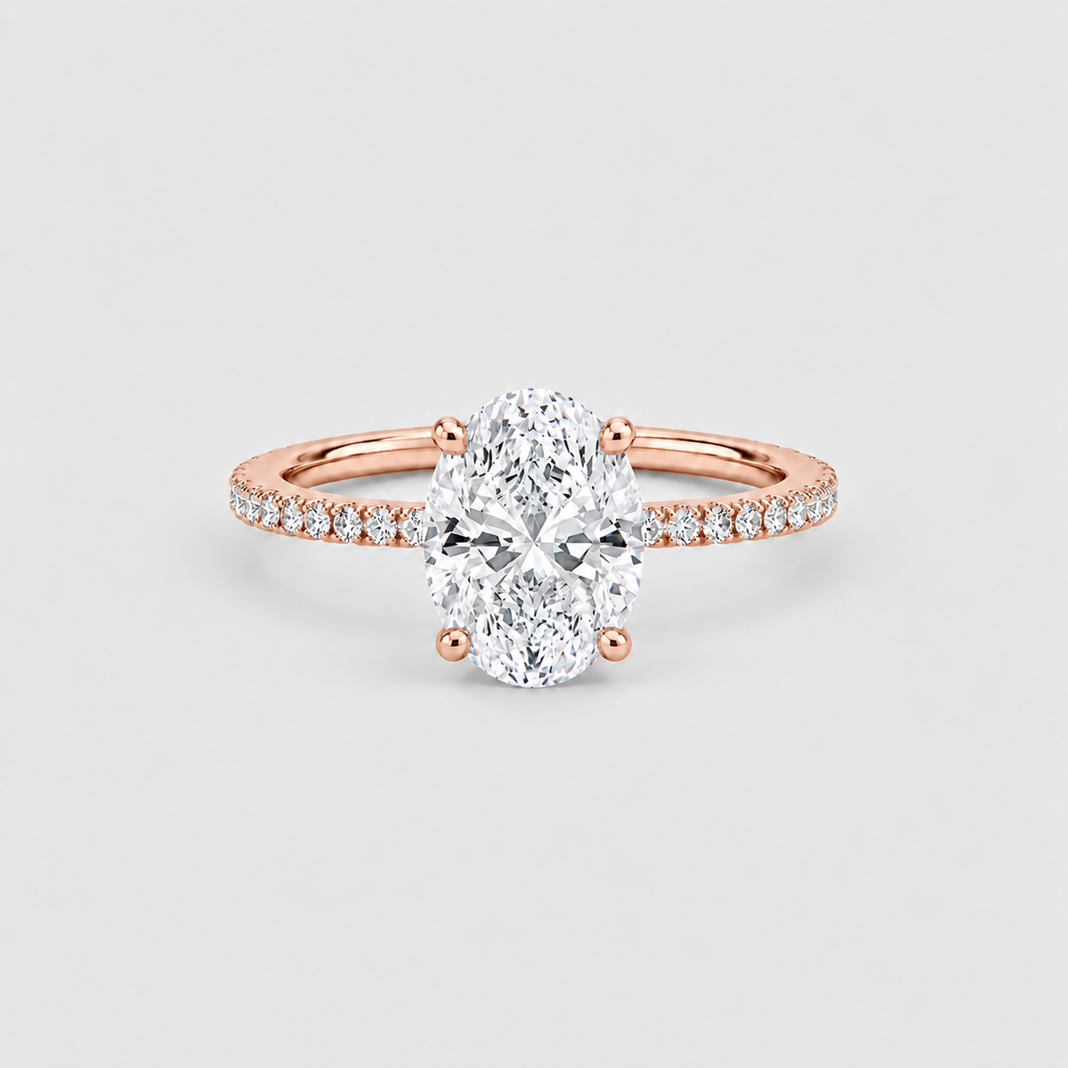 2.50 Ct. Lab-Grown Diamond Ring Oval-Cut Hidden Halo (VS-EF)