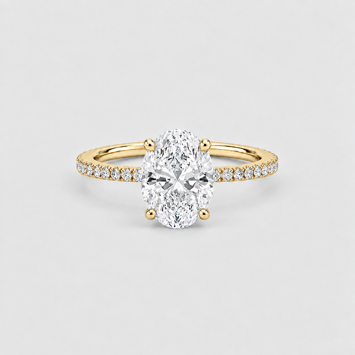 2.50 Ct. Lab-Grown Diamond Ring Oval-Cut Hidden Halo (VS-EF)