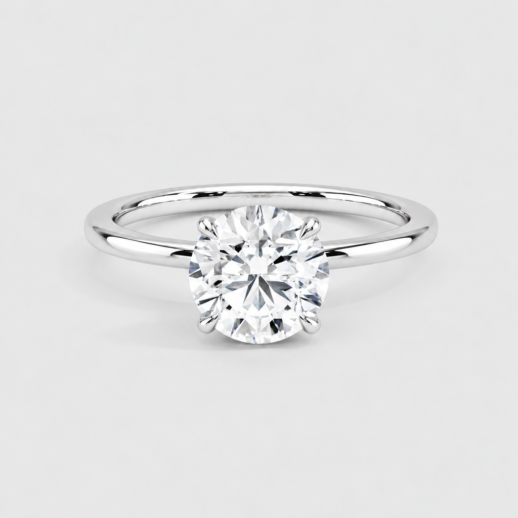 1.5 Ct. Lab Grown Diamond Round Cut Hidden Halo Ring (VS-EF)