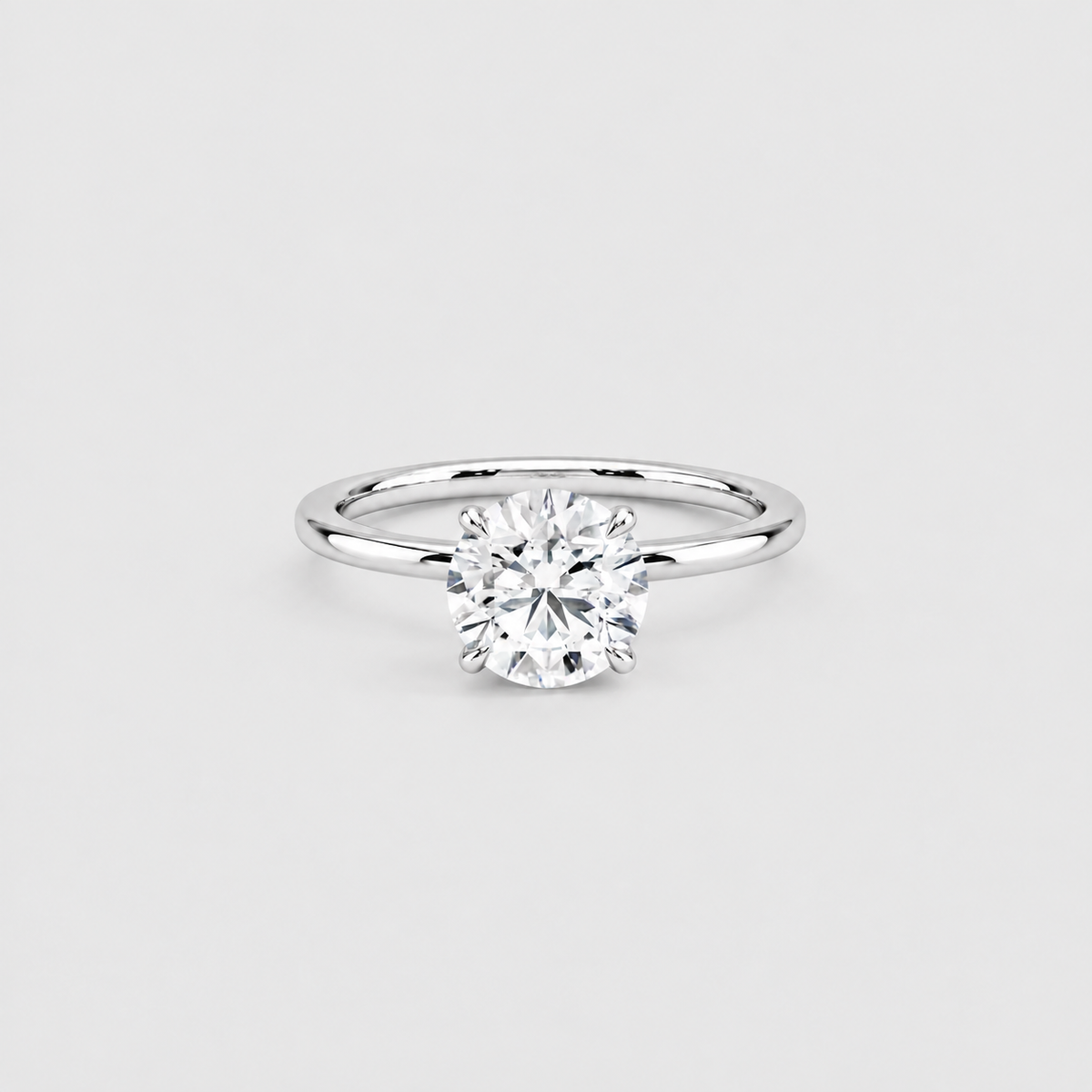 1.5 Ct. Lab Grown Diamond Round Cut Hidden Halo Ring (VS-EF)