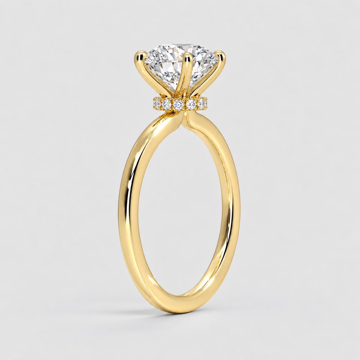 1.5 Ct. Lab Grown Diamond Round Cut Hidden Halo Ring (VS-EF)