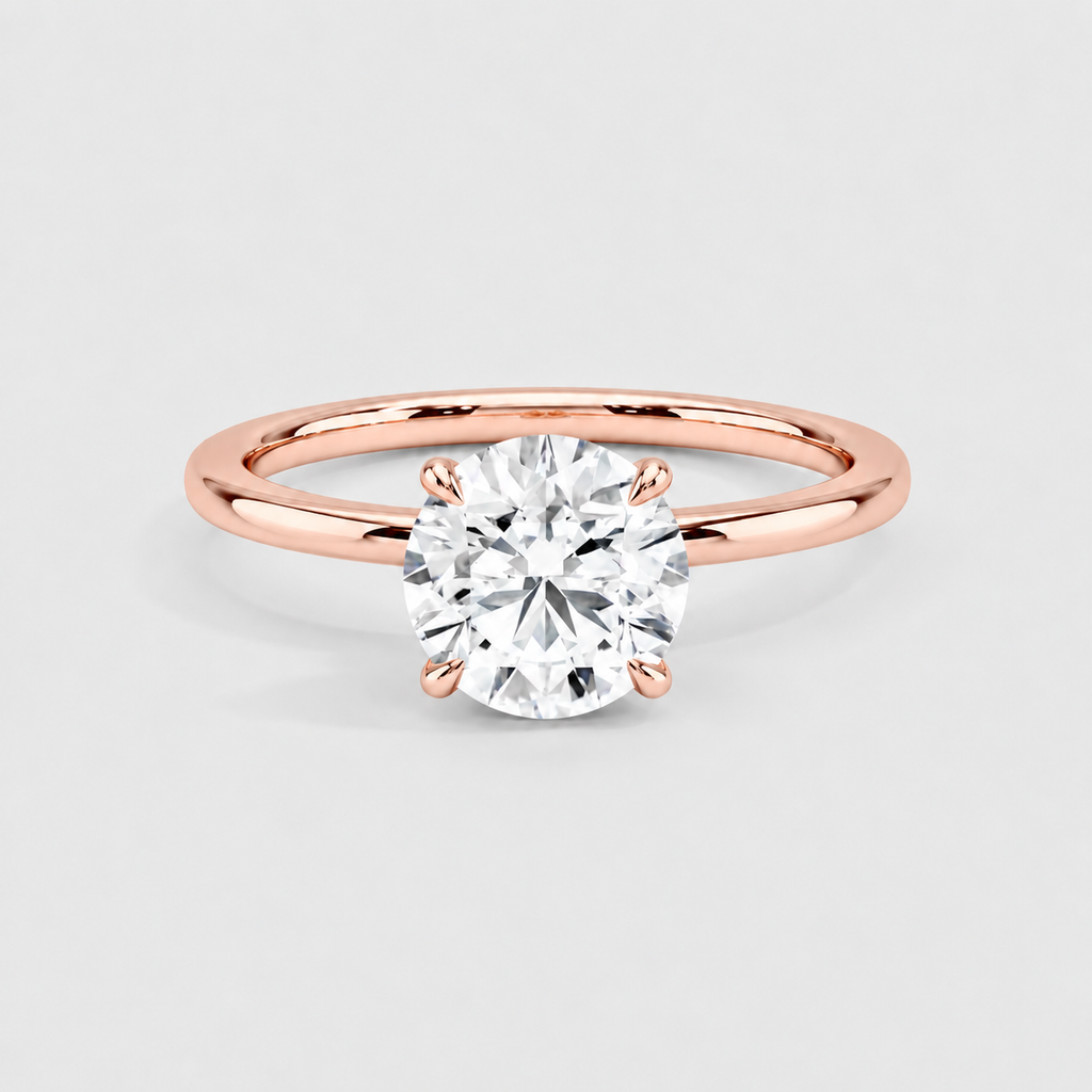 1.5 Ct. Lab Grown Diamond Round Cut Hidden Halo Ring (VS-EF)