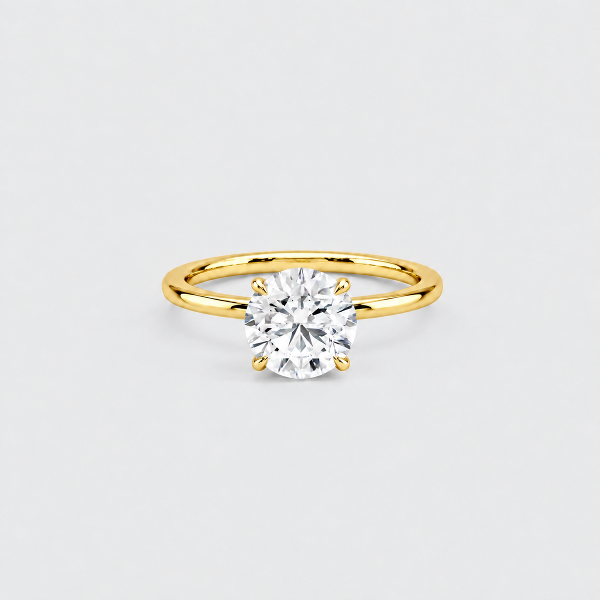 1.5 Ct. Lab Grown Diamond Round Cut Hidden Halo Ring (VS-EF)