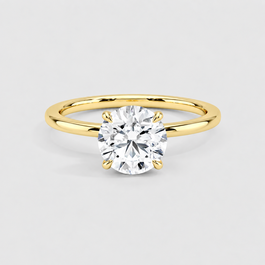 1.5 Ct. Lab Grown Diamond Round Cut Hidden Halo Ring (VS-EF)