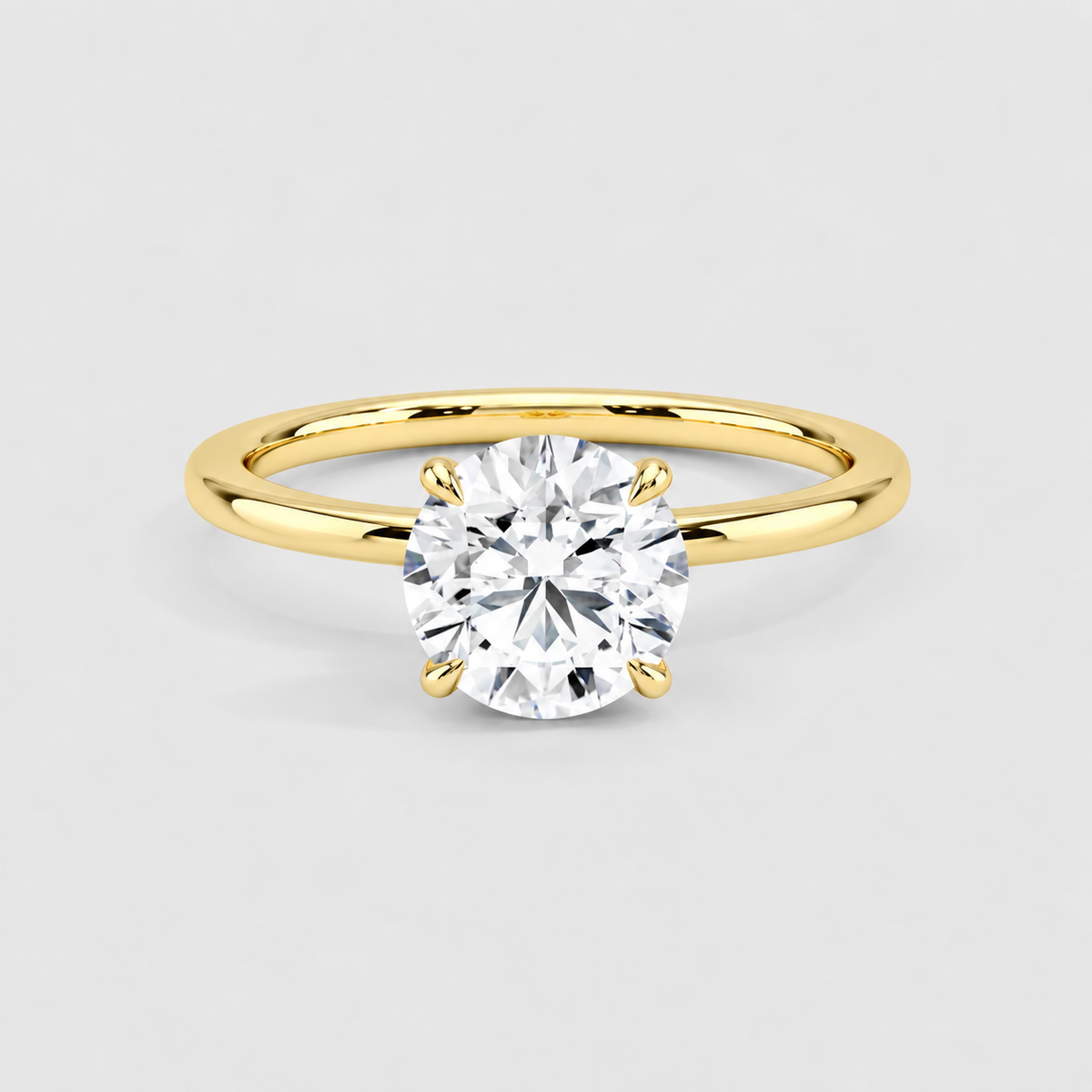 1.5 Ct. Lab Grown Diamond Round Cut Hidden Halo Ring (VS-EF)