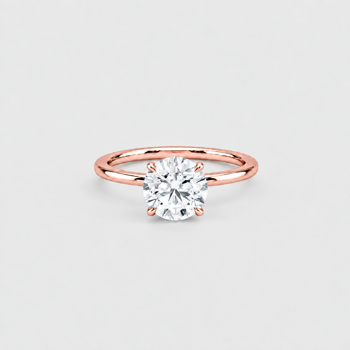 1.5 Ct. Lab Grown Diamond Round Cut Hidden Halo Ring (VS-EF)