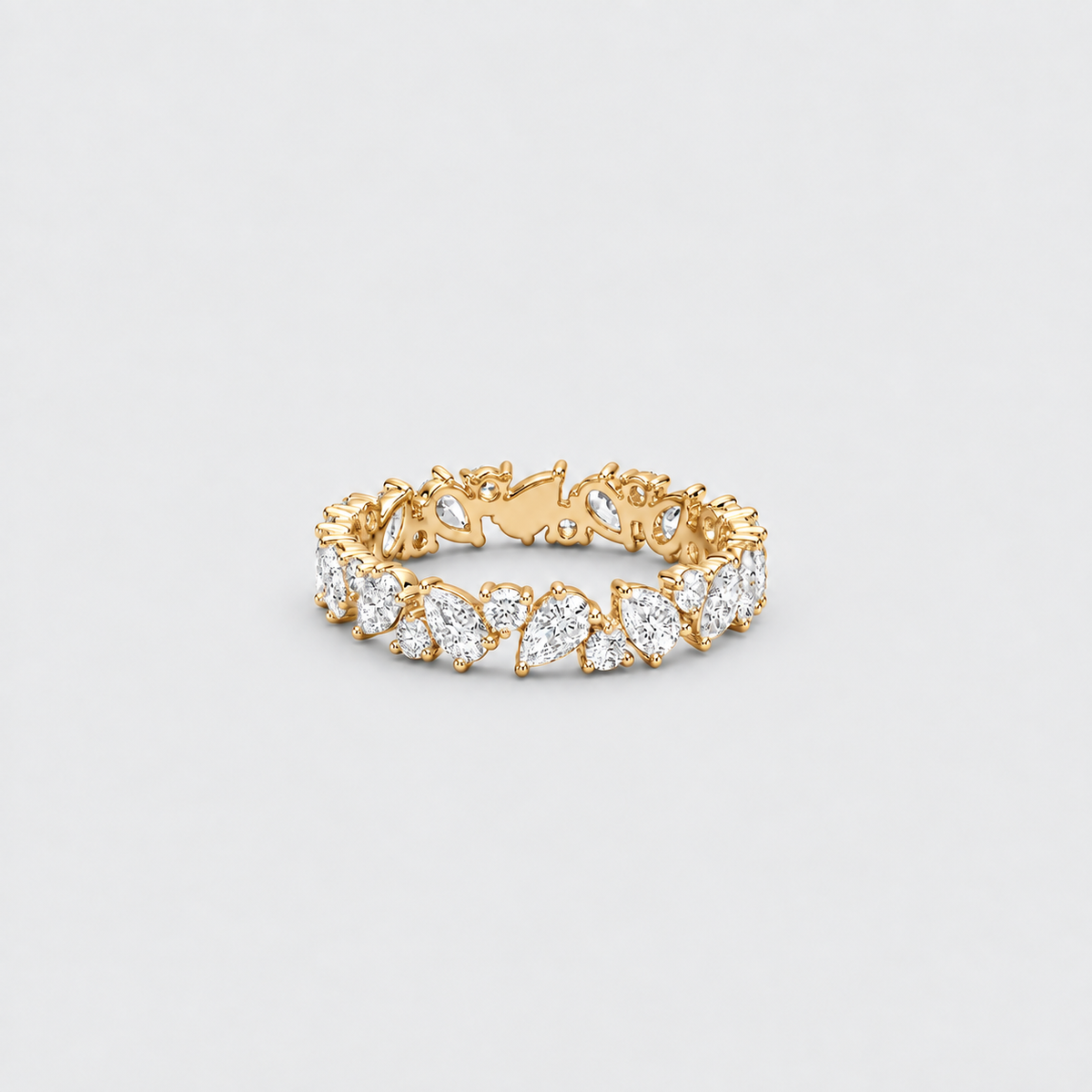 3.5 Ct. Lab Grown Diamond Pear & Round Cut Eternity Ring (EF/VVS-VS)