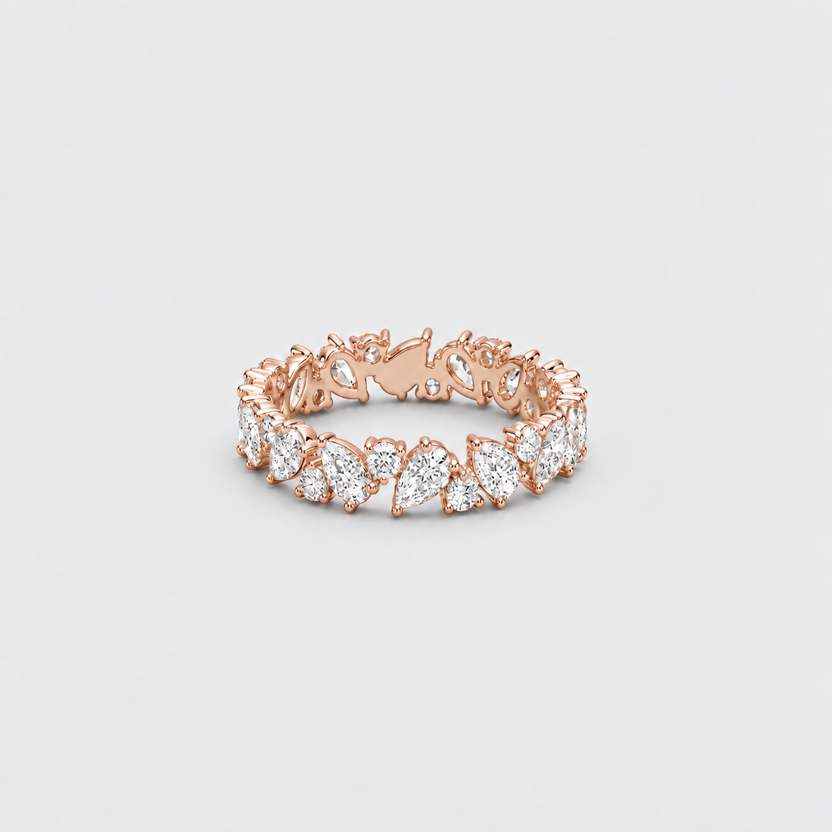 3.5 Ct. Lab Grown Diamond Pear & Round Cut Eternity Ring (EF/VVS-VS)