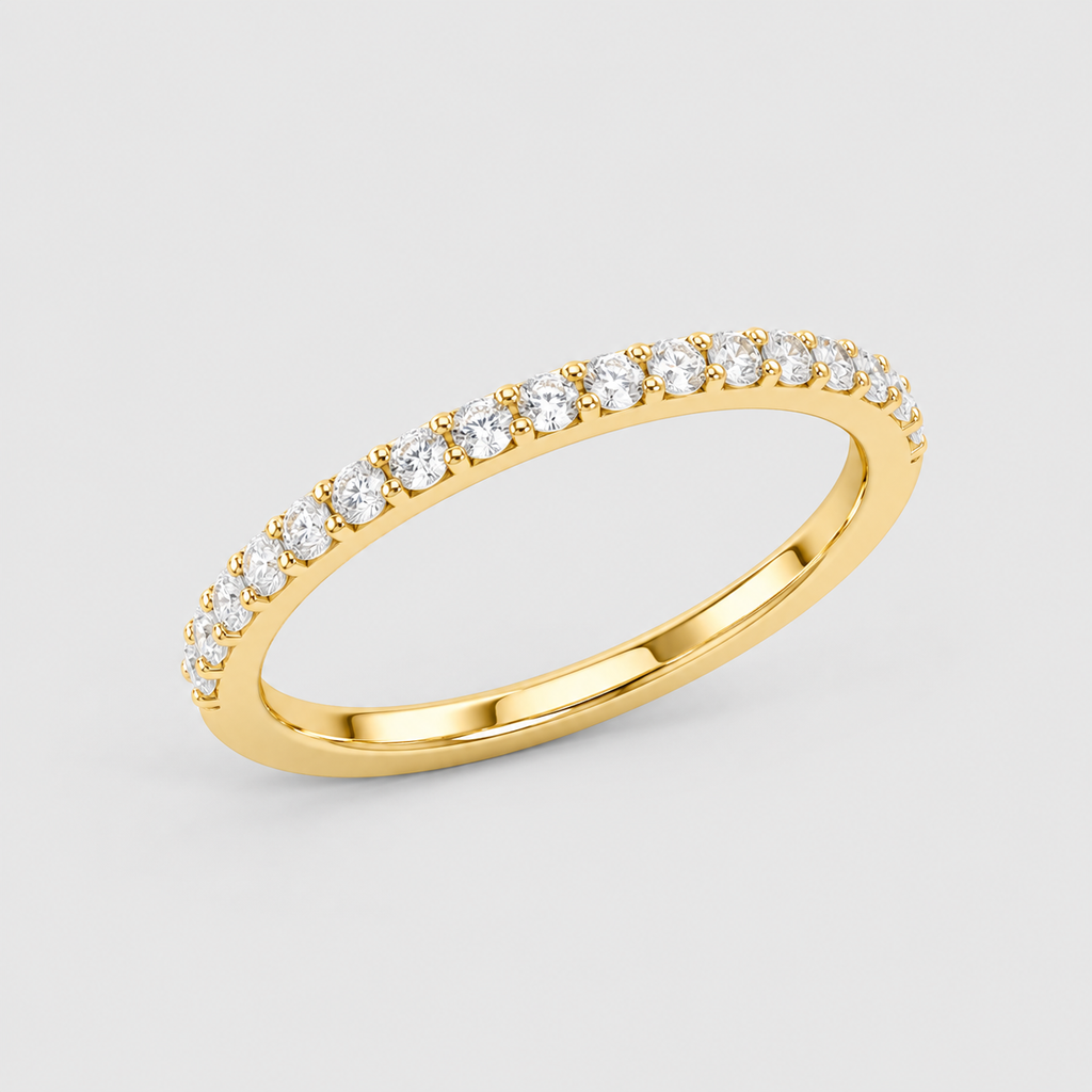 Lab Grown Diamond Round Cut Half Eternity Band 0.16 Ct. (VS-EF)