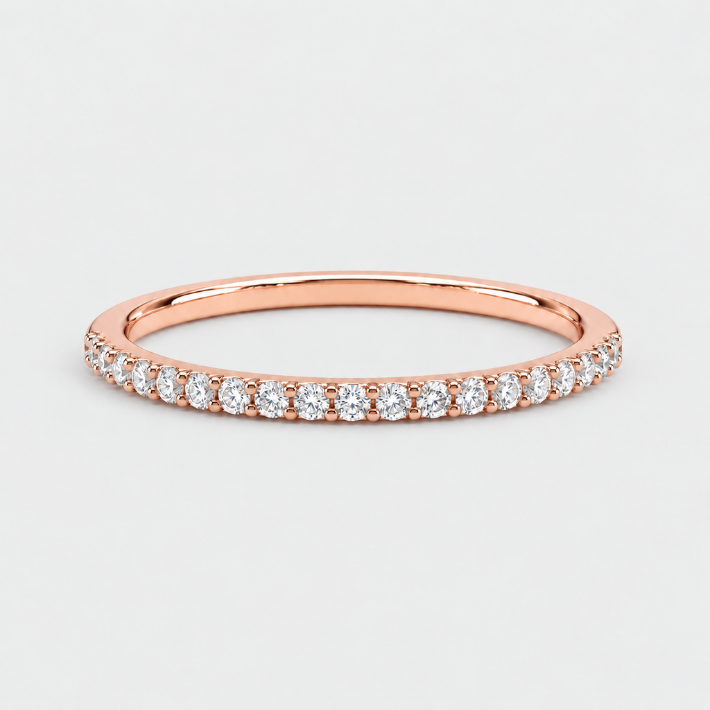 Lab Grown Diamond Round Cut Half Eternity Band 0.16 Ct. (VS-EF)