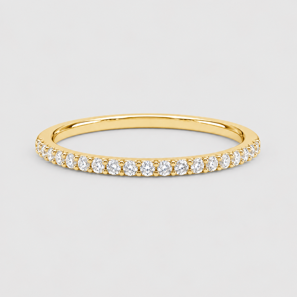 Lab Grown Diamond Round Cut Half Eternity Band 0.16 Ct. (VS-EF)