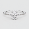 2.5 Ct Lab Grown Diamond Oval Cut Solitaire With Accents Ring (VS-EF)