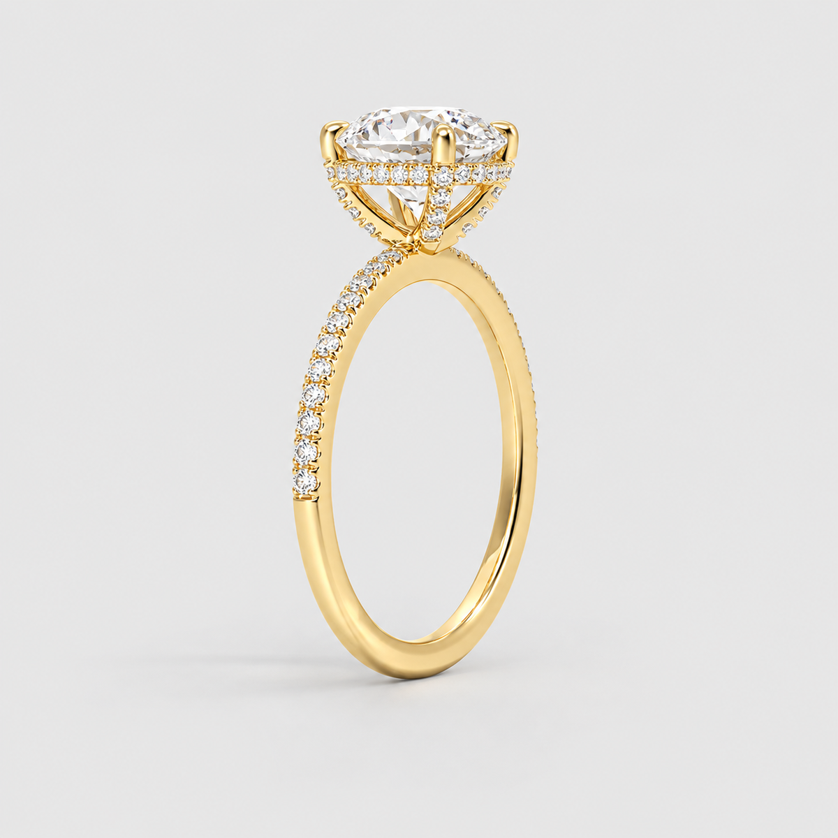 2.5 Ct Lab Grown Diamond Oval Cut Solitaire With Accents Ring (VS-EF)