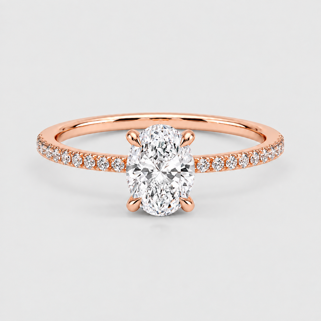 2.5 Ct Lab Grown Diamond Oval Cut Solitaire With Accents Ring (VS-EF)