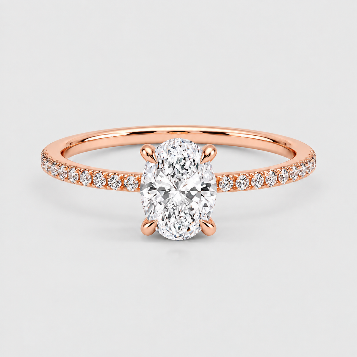 2.5 Ct Lab Grown Diamond Oval Cut Solitaire With Accents Ring (VS-EF)