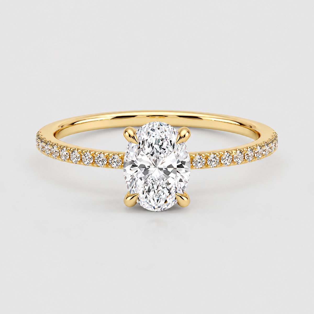 2.5 Ct Lab Grown Diamond Oval Cut Solitaire With Accents Ring (VS-EF)