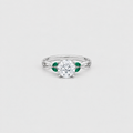 2.50 Ct. Lab-Grown Diamond & Natural Emerald Gemstone Ring