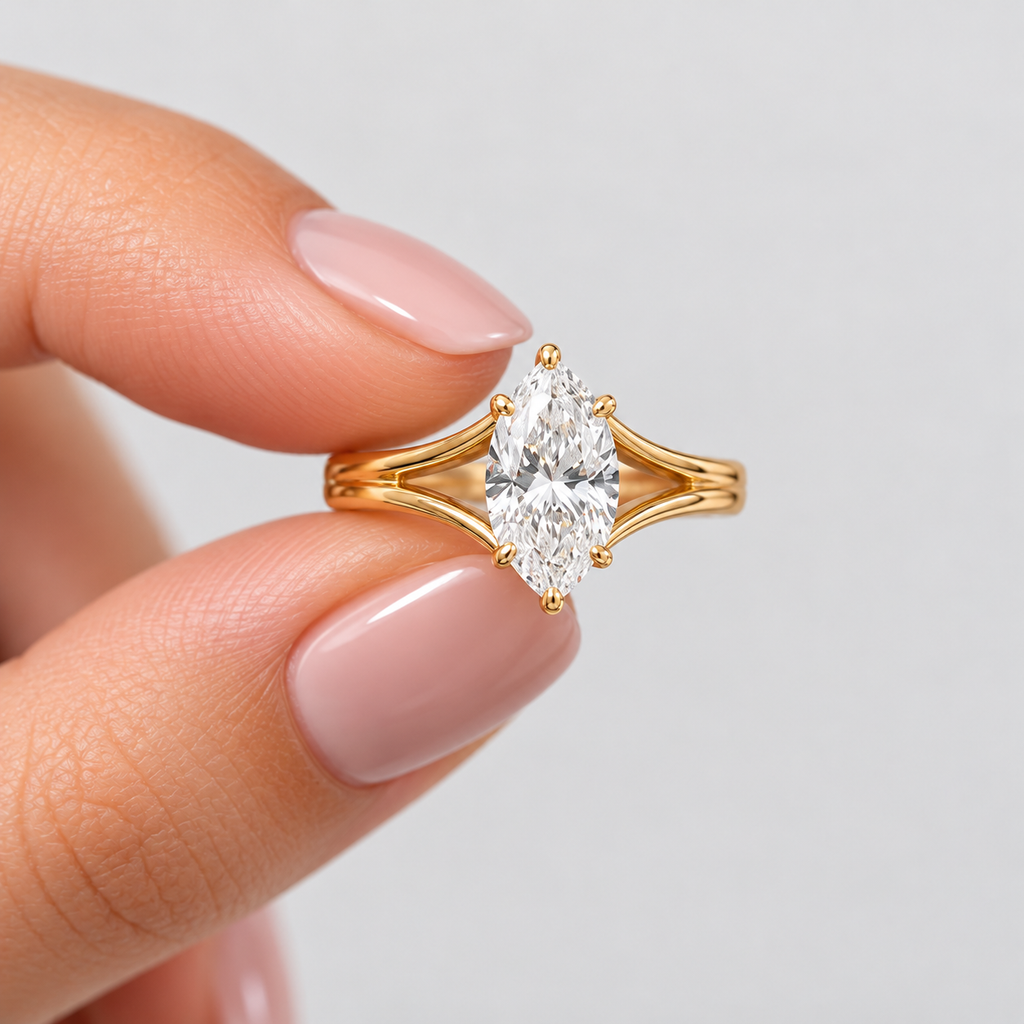 1.50 Ct. Lab Grown Diamond Marquise Cut Solitaire Ring (VS-EF)