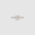 A classic solitaire engagement ring featuring an oval-cut diamond set in a polished white gold or platinum band, centered on a light gray background.