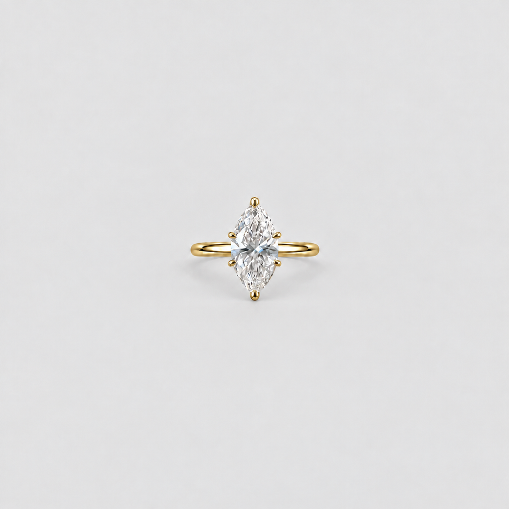 3.25 Ct. Lab Grown Diamond Marquise Cut Solitaire Ring (VS-EF)