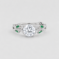 2.80 Ct. Lab-Grown Diamond & Natural Emerald Ring (VS-EF)