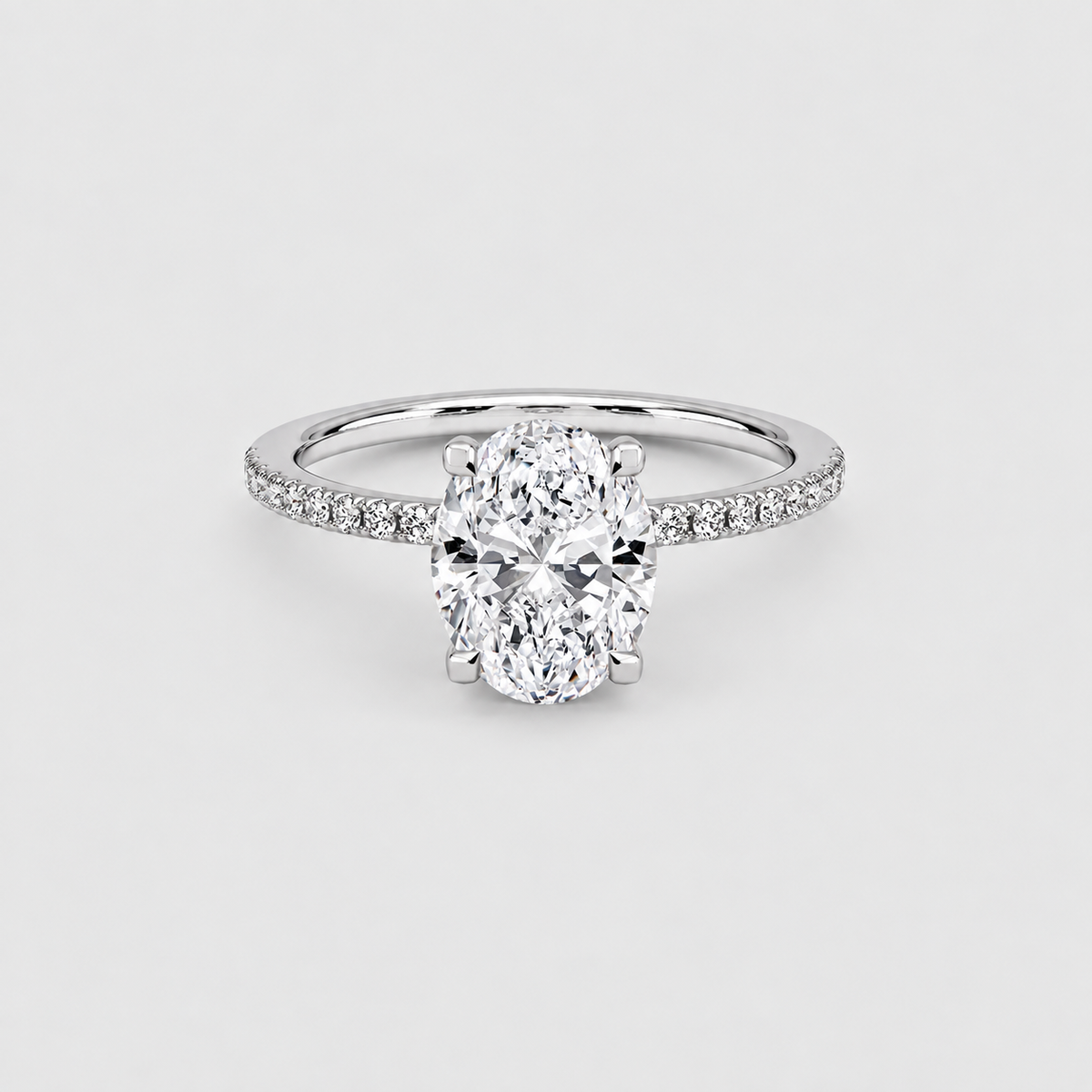 2.30 Ct. Lab-Grown Diamond Ring Hidden Halo Oval-Cut (VS-EF)