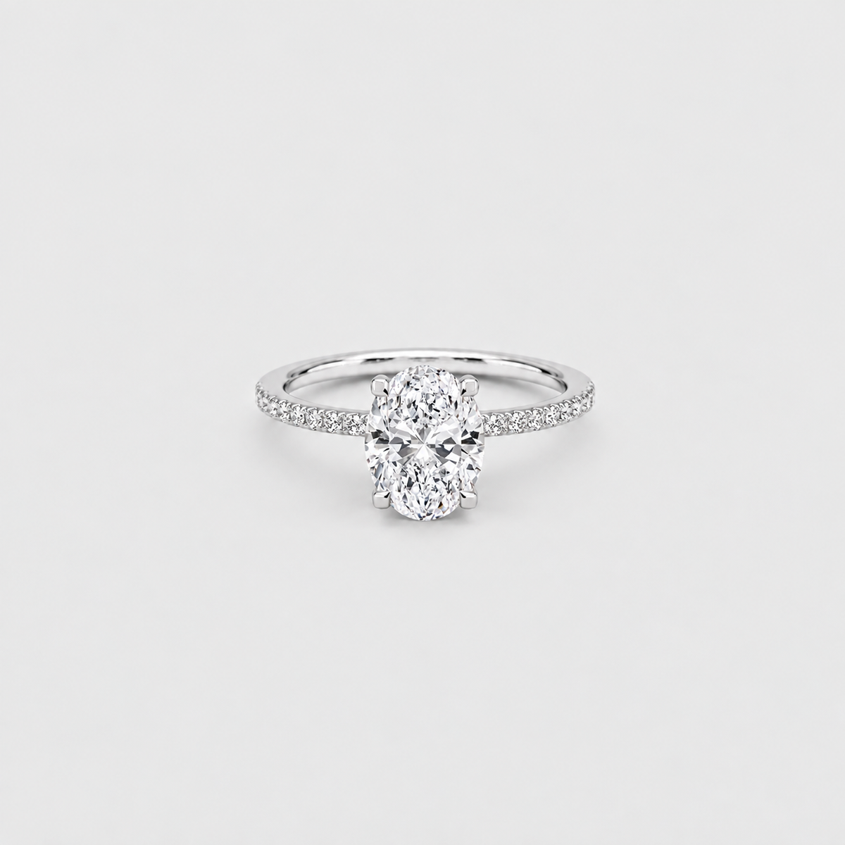 2.30 Ct. Lab-Grown Diamond Ring Hidden Halo Oval-Cut (VS-EF)
