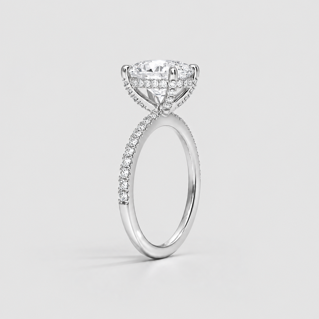 2.30 Ct. Lab-Grown Diamond Ring Hidden Halo Oval-Cut (VS-EF)