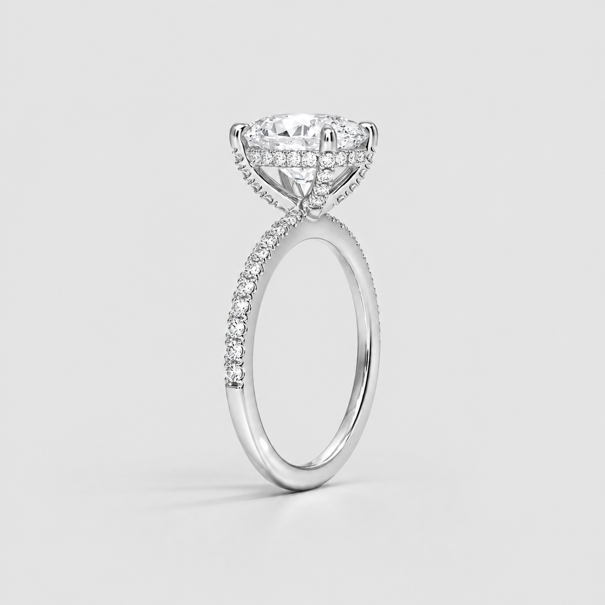2.30 Ct. Lab-Grown Diamond Ring Hidden Halo Oval-Cut (VS-EF)