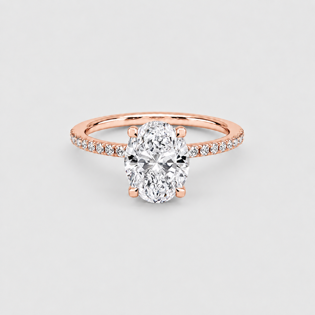 2.30 Ct. Lab-Grown Diamond Ring Hidden Halo Oval-Cut (VS-EF)