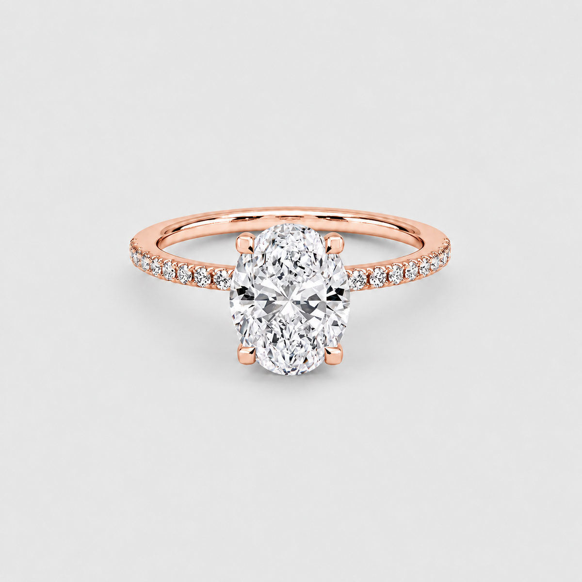 2.30 Ct. Lab-Grown Diamond Ring Hidden Halo Oval-Cut (VS-EF)