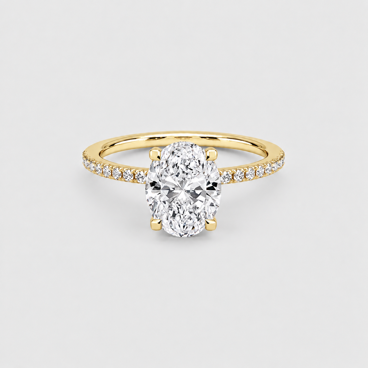 2.30 Ct. Lab-Grown Diamond Ring Hidden Halo Oval-Cut (VS-EF)