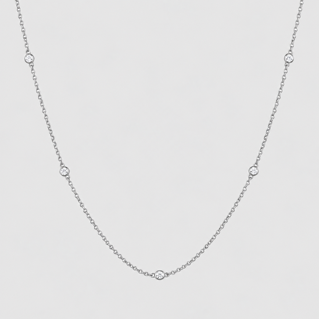 Lab Grown Diamond Station Necklace 0.15 Ct. (EF/VVS-VS)