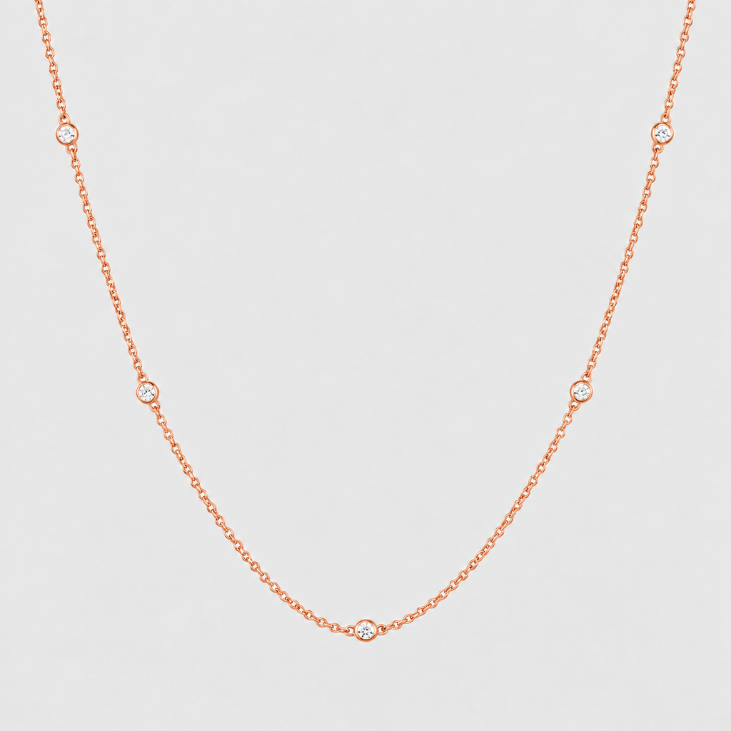 Lab Grown Diamond Station Necklace 0.15 Ct. (EF/VVS-VS)