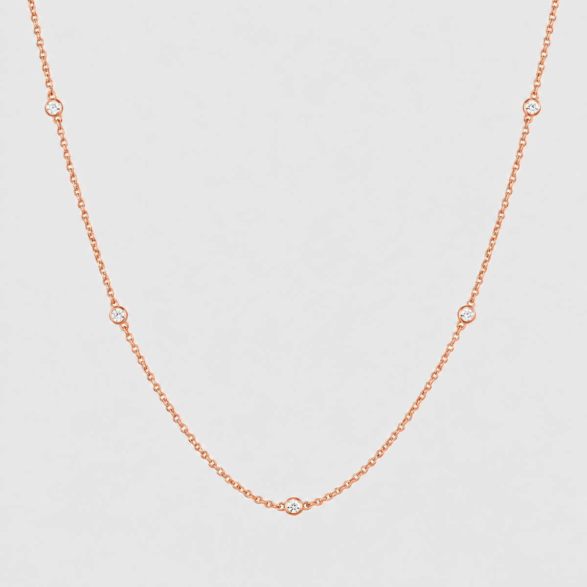 Lab Grown Diamond Station Necklace 0.15 Ct. (EF/VVS-VS)