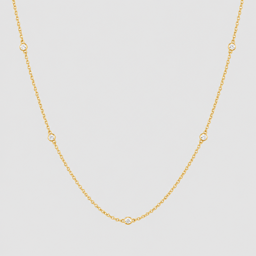 Lab Grown Diamond Station Necklace 0.15 Ct. (EF/VVS-VS)