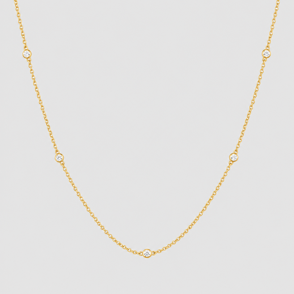 Lab Grown Diamond Station Necklace 0.15 Ct. (EF/VVS-VS)