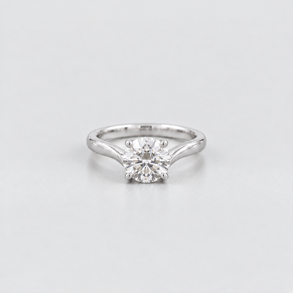 2 Ct. Lab Grown Diamond Round Cut Solitaire Ring (VS-EF)