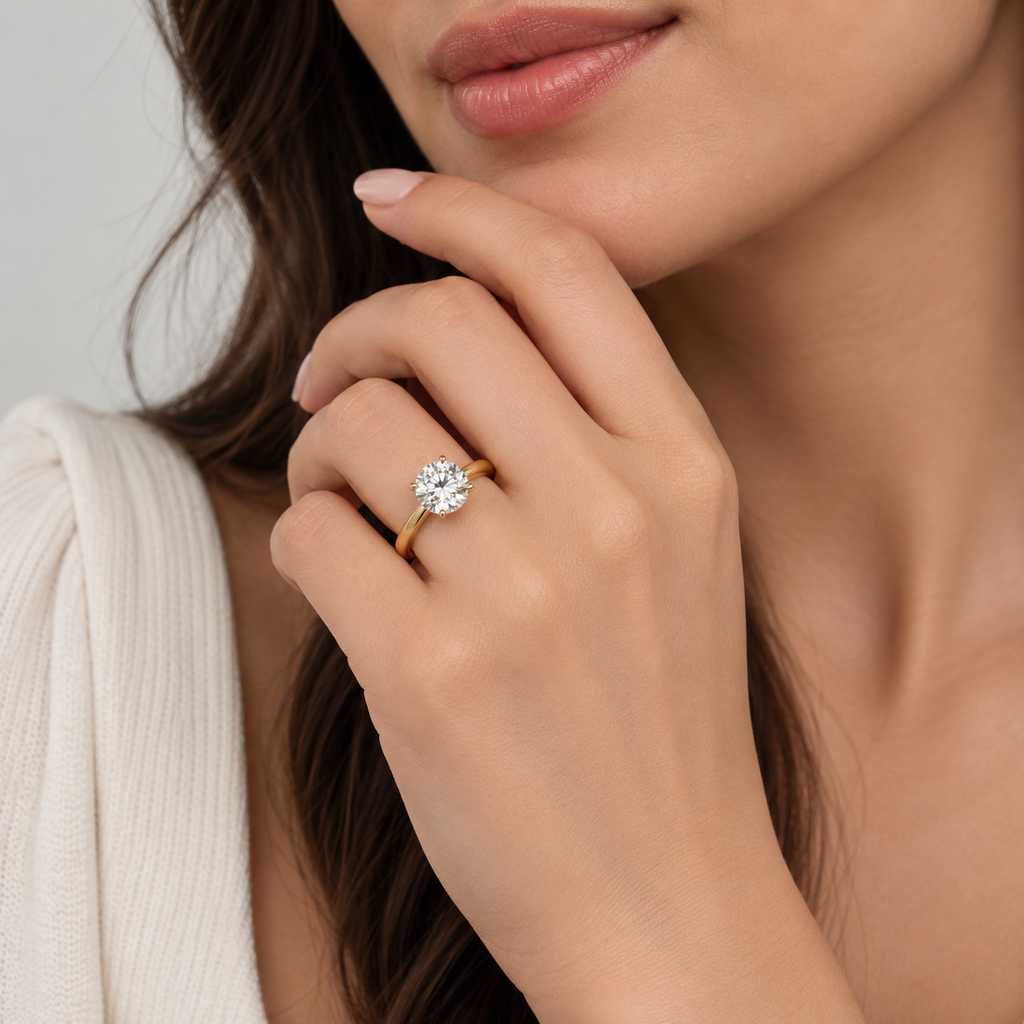 2 Ct. Lab Grown Diamond Round Cut Solitaire Ring (VS-EF)