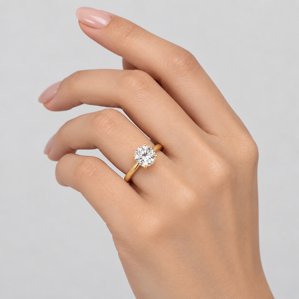 2 Ct. Lab Grown Diamond Round Cut Solitaire Ring (VS-EF)