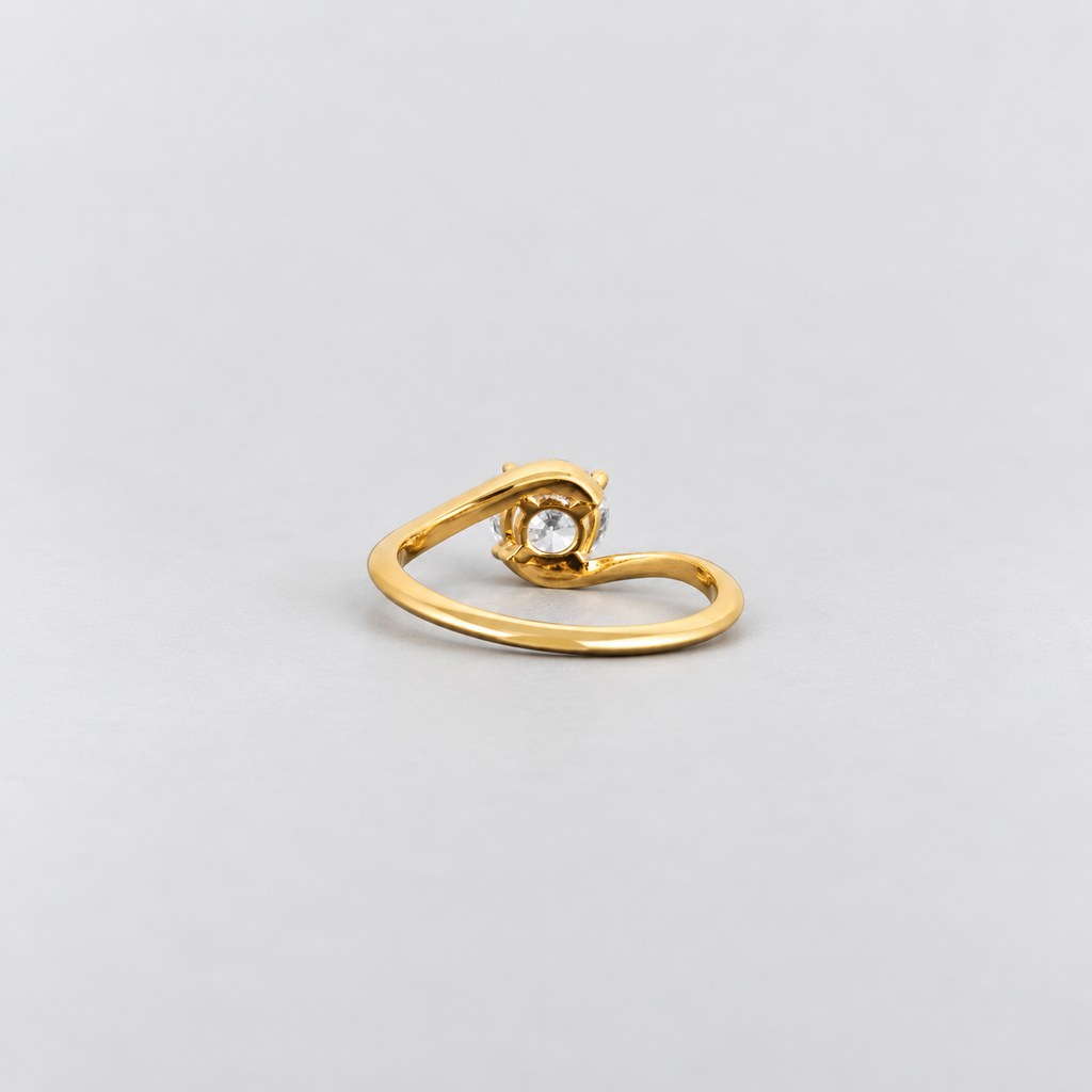 1 Ct. Lab Grown Diamond Bypass Round Cut Solitaire Ring (VS-EF)